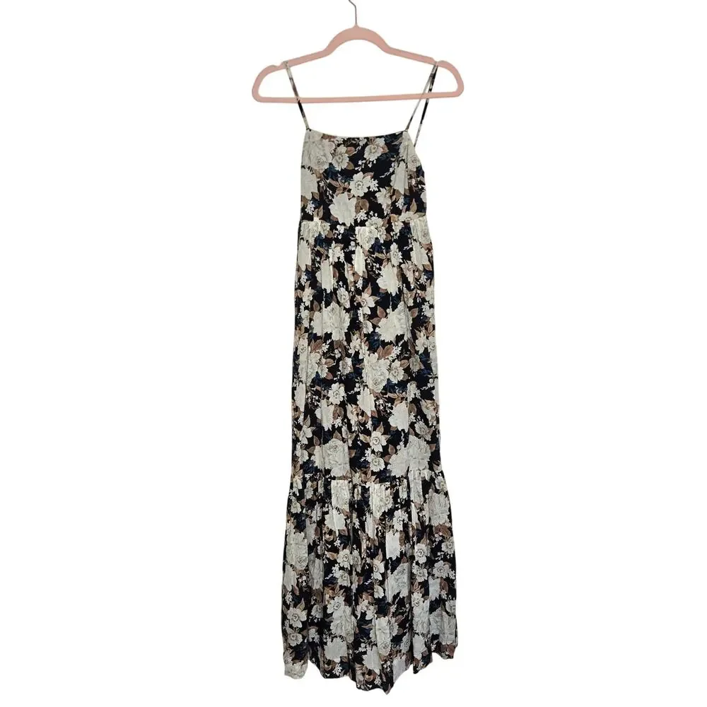 Abercrombie & Fitch Womens Floral Maxi Dress Low Back Boho Summer Resort XS